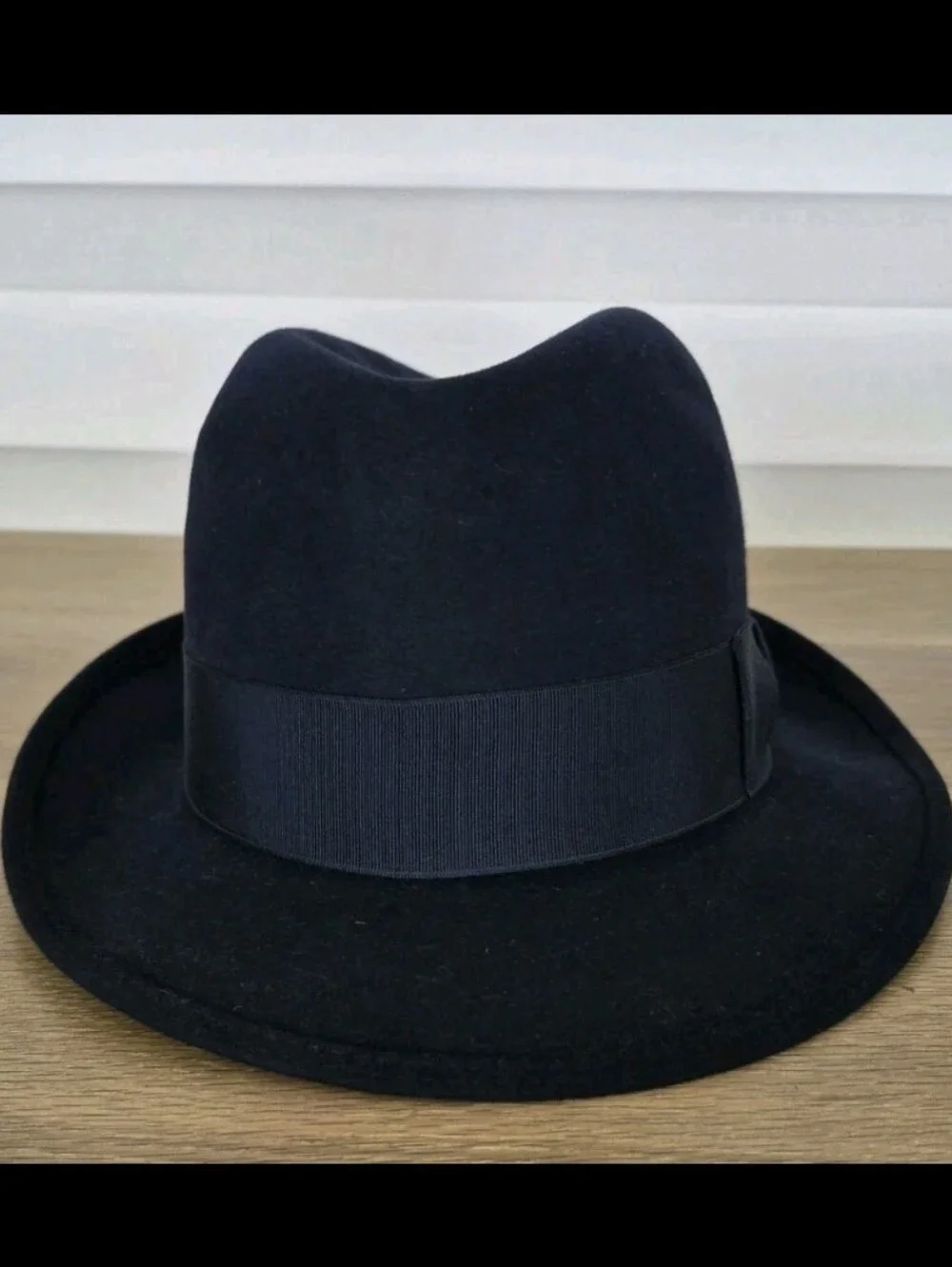 Vtg Unisex Borsalino Alessandria Fur Felt Fedora Hat in Navy Size 58(7-1/4) 🇮🇹